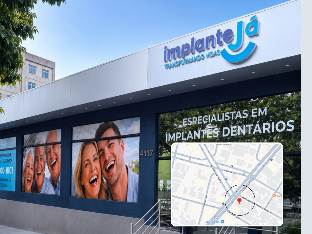 Clínica Implante Já em Santa Efigênia, Belo Horizonte — fachada e localização no mapa